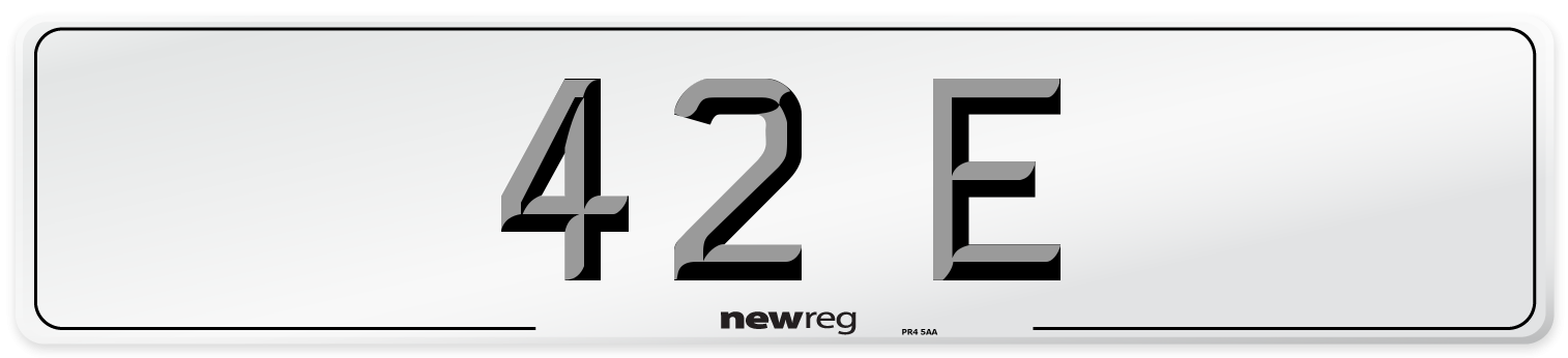 42 E Number Plate from New Reg